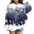 thumbnail image 1 of Kiijoy Girls Christmas Hooded Sweatshirt Snowflake Graphic Hoodie Xmas Pullover Sweater, 1 of 3