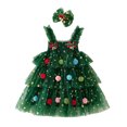 thumbnail image 1 of Kiijoy Girls Christmas Party Dresses Sleeveless Tulle Princess Dress, Green, Size 12M-6Y, 1 of 2