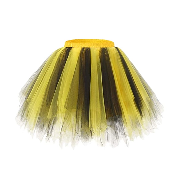 Kiijoy Girls Colorful Tutu Skirt Party Carnival Dance A Line Tulle Skirt, Beige