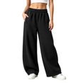 thumbnail image 1 of Kiijoy Girls Cotton Sweatpants Casual Active Open Bottom Jogger Pants, Black, Sizes 5-16, 1 of 8
