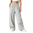 thumbnail image 1 of Kiijoy Girls Cotton Sweatpants Casual Active Open Bottom Jogger Pants, Grey, Sizes 5-16, 1 of 8