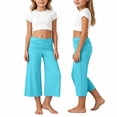 thumbnail image 1 of Kiijoy Girls Cropped Yoga Pants Casual Ruched Elastic Waist Baggy Capri Pants, Sizes 5-6, 1 of 7