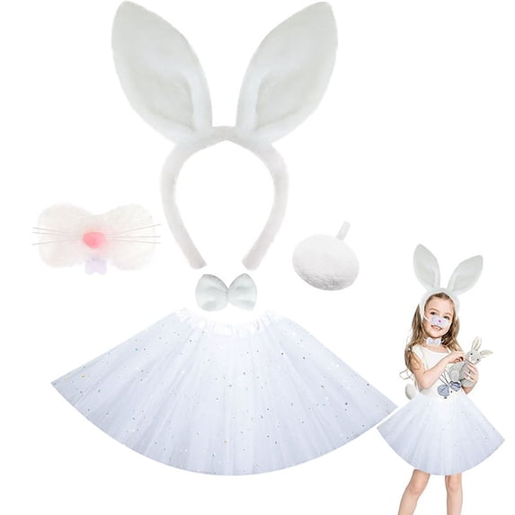 Kiijoy Girls Easter Party Co_stume Cute Rabbit Tutu Skirt Outfits with Accessories