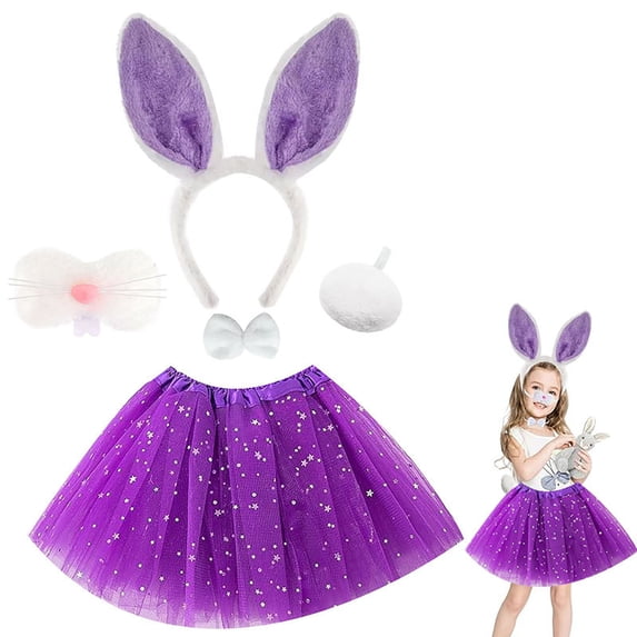 Kiijoy Girls Easter Party Co_stume Cute Rabbit Tutu Skirt Outfits with Accessories