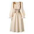 thumbnail image 1 of Kiijoy Girls Elegant Dress Court Style Long Sleeve Square Neck Dress, Sizes 7-12, 1 of 6