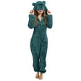 thumbnail image 1 of Kiijoy Tween Girls Fuzzy Hooded Onesie One-Piece Union Suit Pajama Jumpsuit, Sizes 11-12, 1 of 5