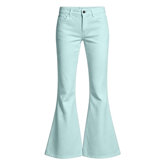 Kiijoy Girls Flare Pants Casual Everyday Solid Mid Rise Pants with Pockets, Sizes 13-14