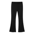 thumbnail image 1 of Kiijoy Girls Flared Leggings Pants Casual Solid Stretch Ruffle Pants, Black, Sizes 4-16, 1 of 4