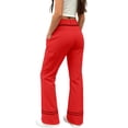 thumbnail image 1 of Kiijoy Girls Flared Pants Casual High Waist Stretchy Slim Fit Trousers, Red, Sizes 5-16, 1 of 4