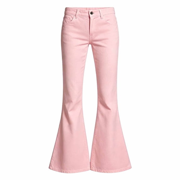 Kiijoy Girls Flared Pants Casual Solid Mid Rise Slim Fit Pants with Pockets, Sizes 7-8