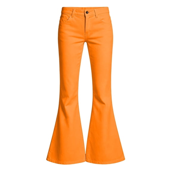 Kiijoy Girls Flared Pants Casual Solid Mid Rise Slim Fit Pants with Pockets, Sizes 9-10