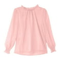 thumbnail image 1 of Kiijoy Little Girls Elegant Mesh Long Sleeve Ruffle Blouse Elastic Shirt, Sizes 6-7, 1 of 4