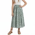 thumbnail image 1 of Kiijoy Girls Floral A Line Skirt Casual Lightweight High Rise Long Skirt, Gn2, Size 5-14, 1 of 3
