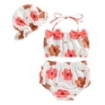 thumbnail image 1 of Kiijoy Girls Floral Bathing Suit Bikini Sets with Hat 3 Piece Swimsuit, Sizes 0-24 Months, 1 of 8