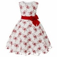 thumbnail image 1 of Kiijoy Girls Floral Bow Sleeveless Dress Elegant A-Line Party Princess Dress, Sizes 2-10, 1 of 7