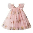 thumbnail image 1 of Kiijoy Girls Floral Embroidery Tulle Dress Flutter Starp Mesh A Line Dress, Sizes 6M-5T, 1 of 3