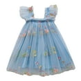thumbnail image 1 of Kiijoy Girls Floral Embroidery Tulle Dress Flutter Strap Mesh Princess Dress, Sizes 2-3, 1 of 3