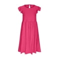 thumbnail image 1 of Kiijoy Girls Flutter Sleeve Skater Dress Casual Solid Short Dress, Sizes 8-10, 1 of 4