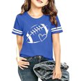 thumbnail image 1 of Kiijoy Girls Football Graphic Tee Short Sleeve Crewneck T Shirt Top, Blue, Sizes 8-9, 1 of 3