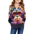 thumbnail image 1 of Kiijoy Girls Funny Graphic Zip Up Hoodie Long Sleeve Sweatshirt with Pockets, Sizes 14-15Y, 1 of 4