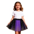 thumbnail image 1 of Kiijoy Girls Glitter Color Block Tutu Skirt Summer Ballet Dance Party Tulle Skirt, 1 of 6