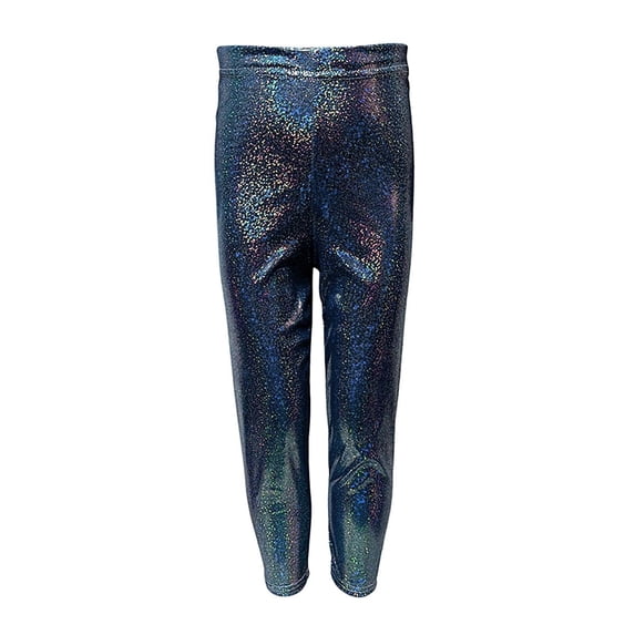 Kiijoy Girls Glitter Sequin Leggings Kids Stretch Dance Stage Performance Pants, Blue