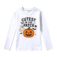thumbnail image 1 of Kiijoy Girls Halloween Long Sleeve T Shirt Kids Cotton T-Shirt Top, White, Sizes 2-13, 1 of 7