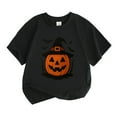 thumbnail image 1 of Kiijoy Girls Halloween Pumpkin T-Shirt Cotton Short Sleeve Crew Neck T Shirt, Sizes 4-5, 1 of 3