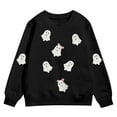 thumbnail image 1 of Kiijoy Girls Halloween Sweatshirt Cartoon Ghost Print Casual Pullover Top, Sizes 3-4, 1 of 3