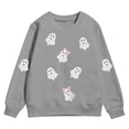 thumbnail image 1 of Kiijoy Girls Halloween Sweatshirt Cartoon Ghost Print Casual Pullover Top, Sizes 7-8, 1 of 3