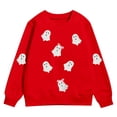 thumbnail image 1 of Kiijoy Girls Halloween Sweatshirt Cartoon Ghost Print Casual Pullover Top, Sizes 9-10, 1 of 3