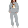 thumbnail image 1 of Kiijoy Girls Halloween Sweatsuit Cute Graphic Long Sleeve Hoodie Sweatpants Set, Sizes 2-13, 1 of 3