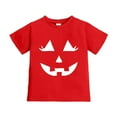 thumbnail image 1 of Kiijoy Girls Halloween T Shirt Short Sleeve Pumpkin Graphic T-Shirt for Kids, Sizes 4-5, 1 of 4