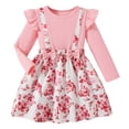 thumbnail image 1 of Kiijoy Girls Hearts Print Long Sleeve Dress Casual Ruffle A Line Midi Dress, Sizes 2-8, 1 of 7