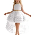thumbnail image 1 of Kiijoy Girls High Low Party Dress Sleeveless Ruffle Mesh Layered Dress Pageant Gown, Sizes 18-24 Months, 1 of 4