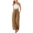 thumbnail image 1 of Kiijoy Girls High Rise Palazzo Pants Solid Lightweight Baggy Straight Slacks, Sizes 4-15, 1 of 5