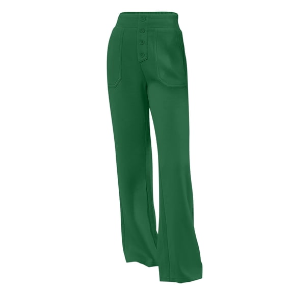 Kiijoy Girls High Rise School Uniform Pants Stretch Twill Straight Pants, Sizes 9-10