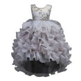 thumbnail image 1 of Kiijoy Girls Layered High Low Dress Birthday Party Princess Dress Pageant Gown, Sizes 6-7, 1 of 4