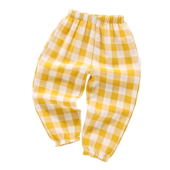 Kiijoy Girls Leisure Loose Plaid Pants Lightweight Sleep Pants Kids Loungewear, Sizes 1-6