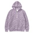 thumbnail image 1 of Kiijoy Girls Leopard Hoodie Half Zip Loose Pullover Sweatshirt, Purple, Sizes 1-16, 1 of 2