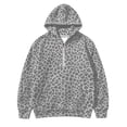 thumbnail image 1 of Kiijoy Girls Leopard Hoodie Half Zip Loose Pullover Sweatshirt, Sizes 1-16, 1 of 2