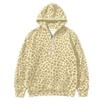 thumbnail image 1 of Kiijoy Girls Leopard Hoodie Half Zip Loose Pullover Sweatshirt, Sizes 1-16, 1 of 2