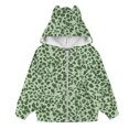 thumbnail image 1 of Kiijoy Girls Leopard Print Fleece Coat Zip Up Cat Ears Hooded Jacket Outerwear, Sizes 2-14, 1 of 4