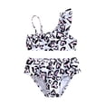thumbnail image 1 of Kiijoy Girls Leopard Ruffle Bikini Swimsuit Beach Bathing Suit Swimwear for Kids, Sizes 4-5, 1 of 7