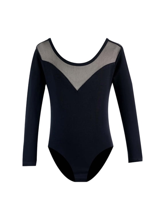 Girls Long Sleeve Ballet Dance Leotard Ballerina Gymnastics Dancewear, Sizes 1-15