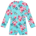 thumbnail image 1 of Kiijoy Girls Long Sleeve Half Zip Rash Guard Surfing Suit One-Piece Swimsuit Bathing Suit, 1 of 7