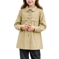 thumbnail image 1 of Kiijoy Girls Mid-Length Trench Coat Fall Outerwear Jacket, Khaki, 5-6 Years, 1 of 4