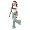 thumbnail image 1 of Kiijoy Girls New York Print Short Sleeve T-Shirt Flared Pants Outfit Set, Sizes 7-13, 1 of 4