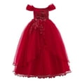 thumbnail image 1 of Kiijoy Girls Off Shoulder Mesh Party Dress Wedding Pageant Princess Dress, Sizes 12-14, 1 of 3