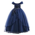thumbnail image 1 of Kiijoy Girls Off Shoulder Mesh Party Dress Wedding Pageant Princess Dress, Sizes 12-14, 1 of 3